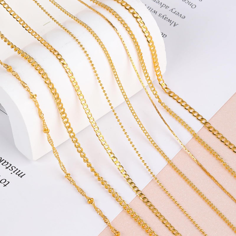 Hariendny 8 Strips Nail Art Chains Metal Chain Nail Charms Gold Nail Jewelry Chains 3D Nail Art Chain Nail Decorations Supplies Punk Nail Studs Accessories for DIY Making Nails Manicure Jewelry Tips Decor - Image 3